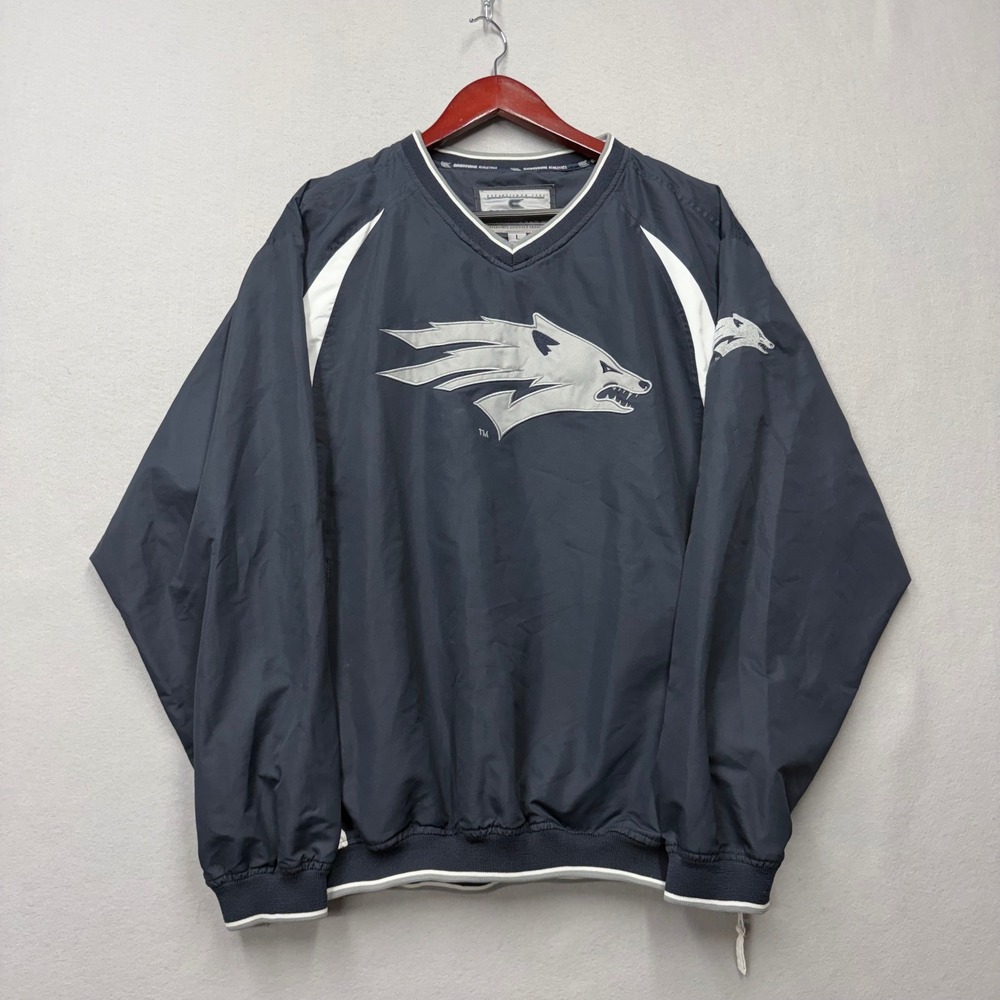 Colosseum Athletics Windbreaker Men Large Navy Stony Brook Seawolves Pullover